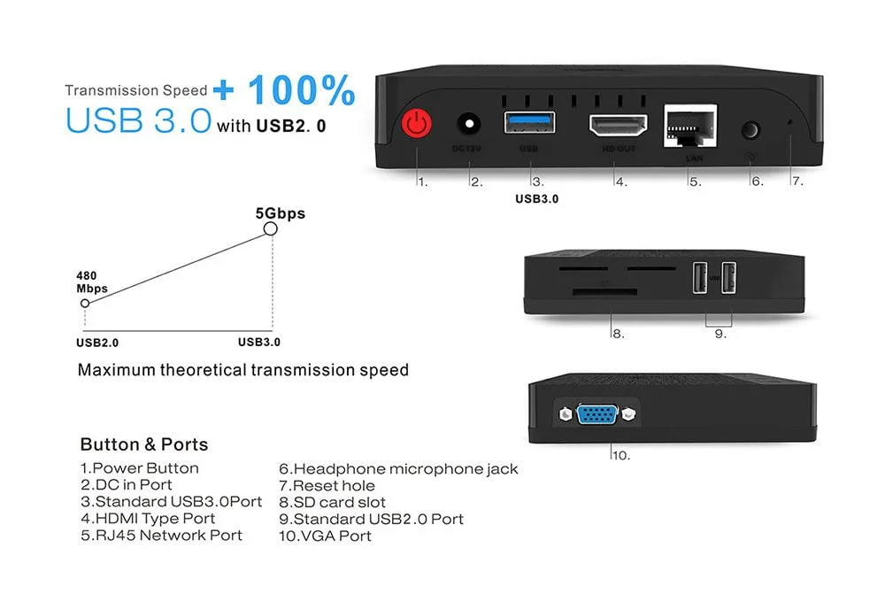 Beelink BT3Pro Windows 10 Multi Media Desktop Full 4K HD H.265 Smart Mini PC