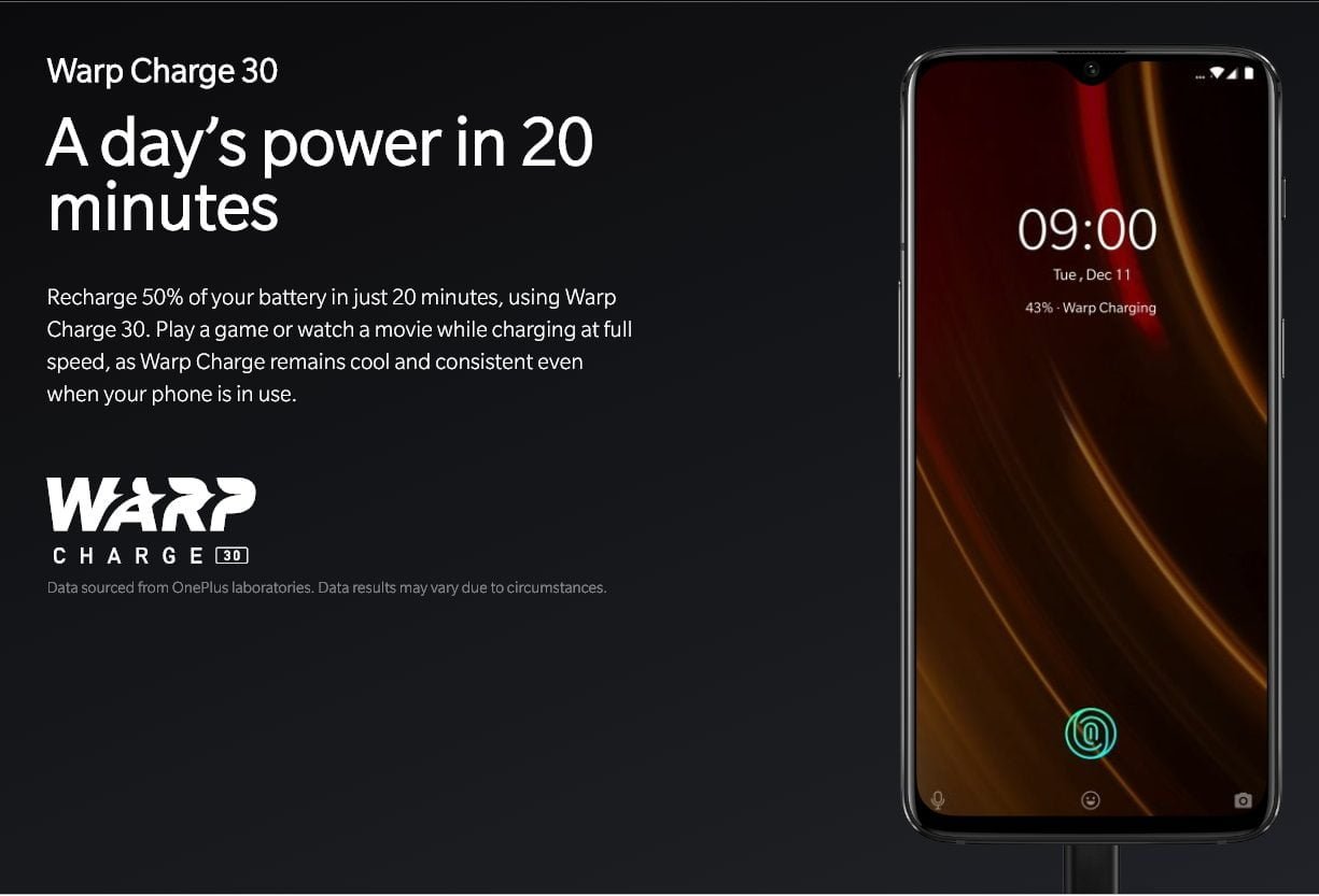 OnePlus 6t McLaren Warp Charge
