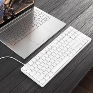 34% Off on Xiaomi Yueme MK01 87 Keys TTC Red Switch White Backlit Mechanical Gaming Keyboard