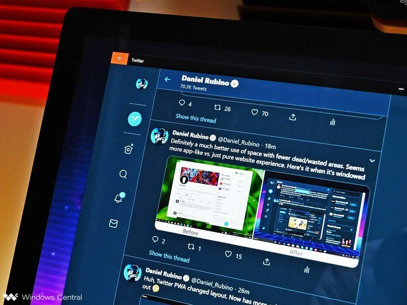 Twitter PWA gets a new column layout with less dead space for Windows 10