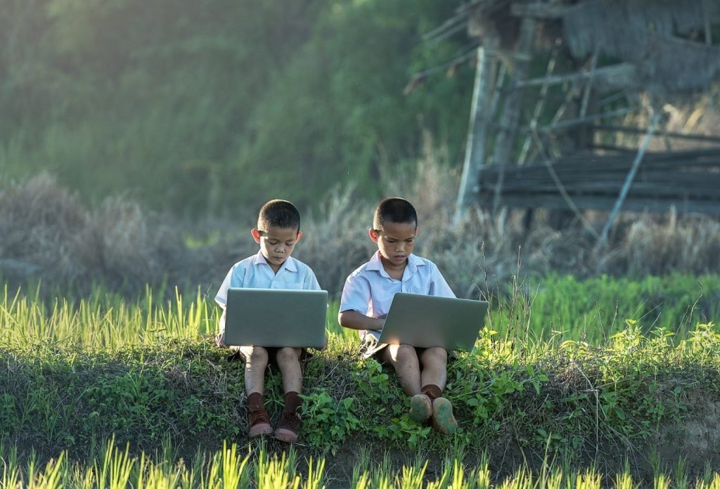 Kids Using Laptop