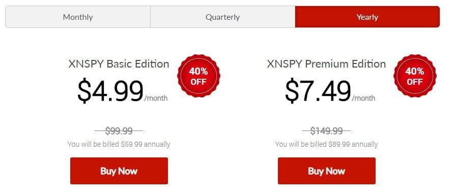 Xnspy Price