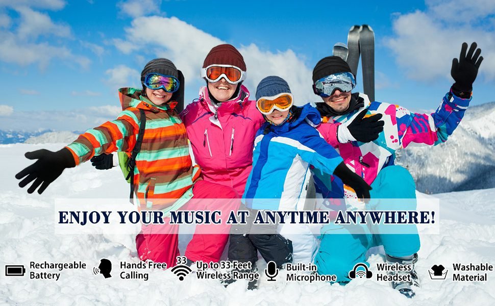 Upgraded Unisex Knit Bluetooth Beanie Winter Music Hat Headphones V4.2 w/Built-in Stereo Speaker Christmas