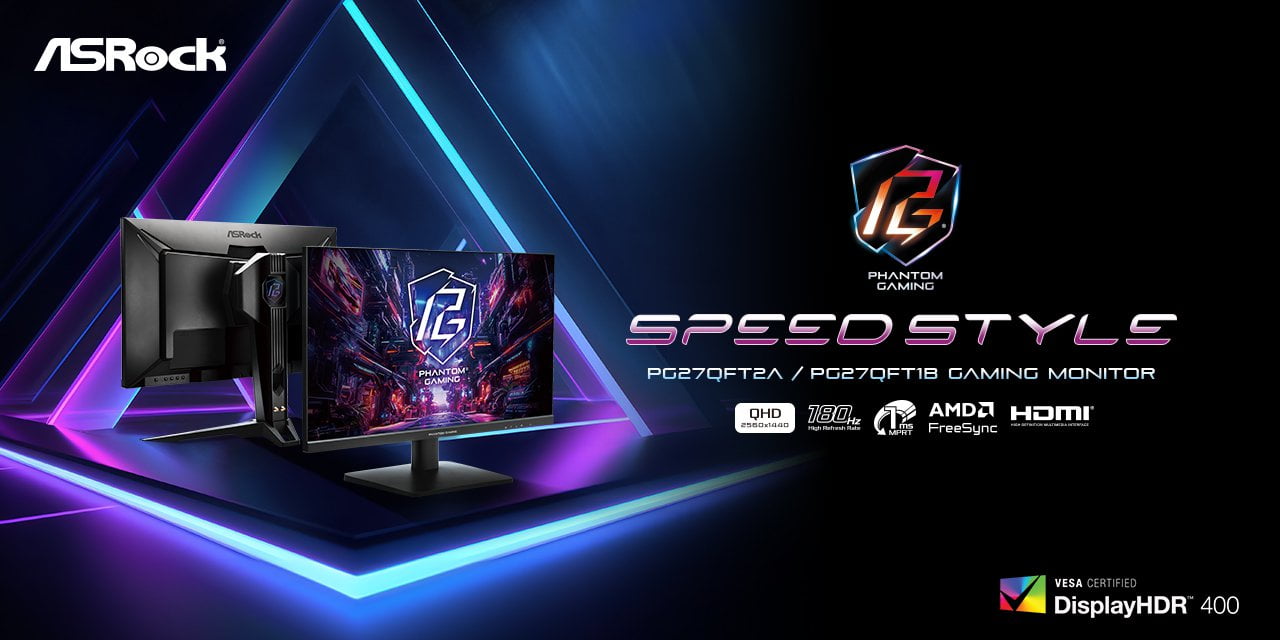 ASRock Unveils Blazing-Fast 180Hz Phantom Gaming Monitors