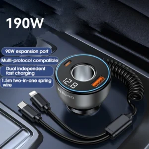 2-in-1 190W Car Lighter Charger