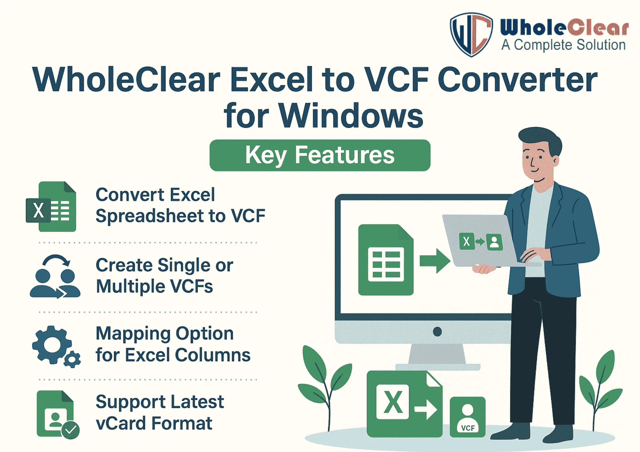WholeClear Excel to VCF Converter for Windows—Key Features