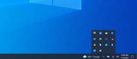 Windows system tray