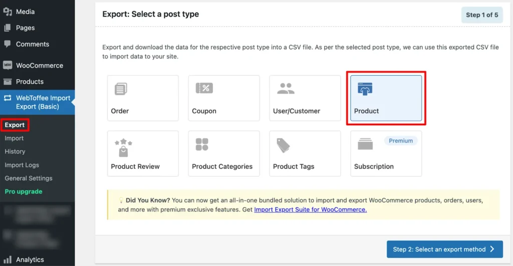 WebToffee Import Export